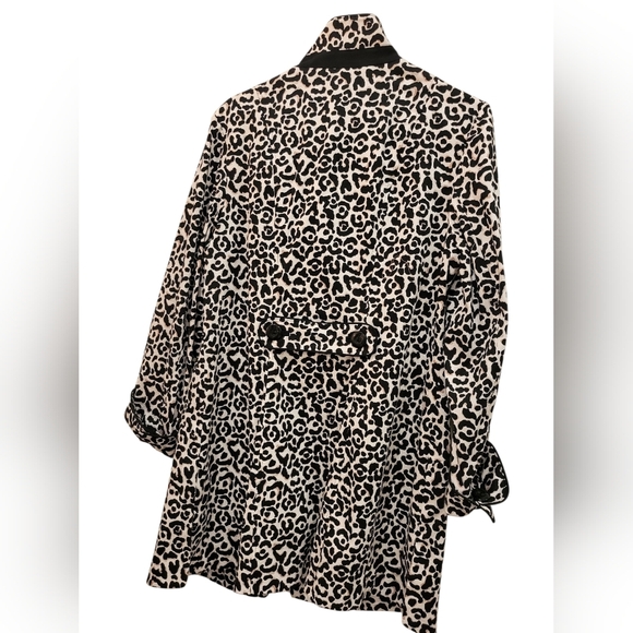 Abbie Max B & W  3/4 Length Leopard Print Cotton Jacket MED - Picture 2 of 8